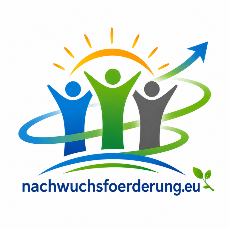 Logo nachwuchsfoerderung.eu Logo von nachwuchsfoerderung.eu mit drei Menschen, Sonne & Aufwärtsspirale, als Symbol für persönliche, gemeinsame & nachhaltige Entwicklung